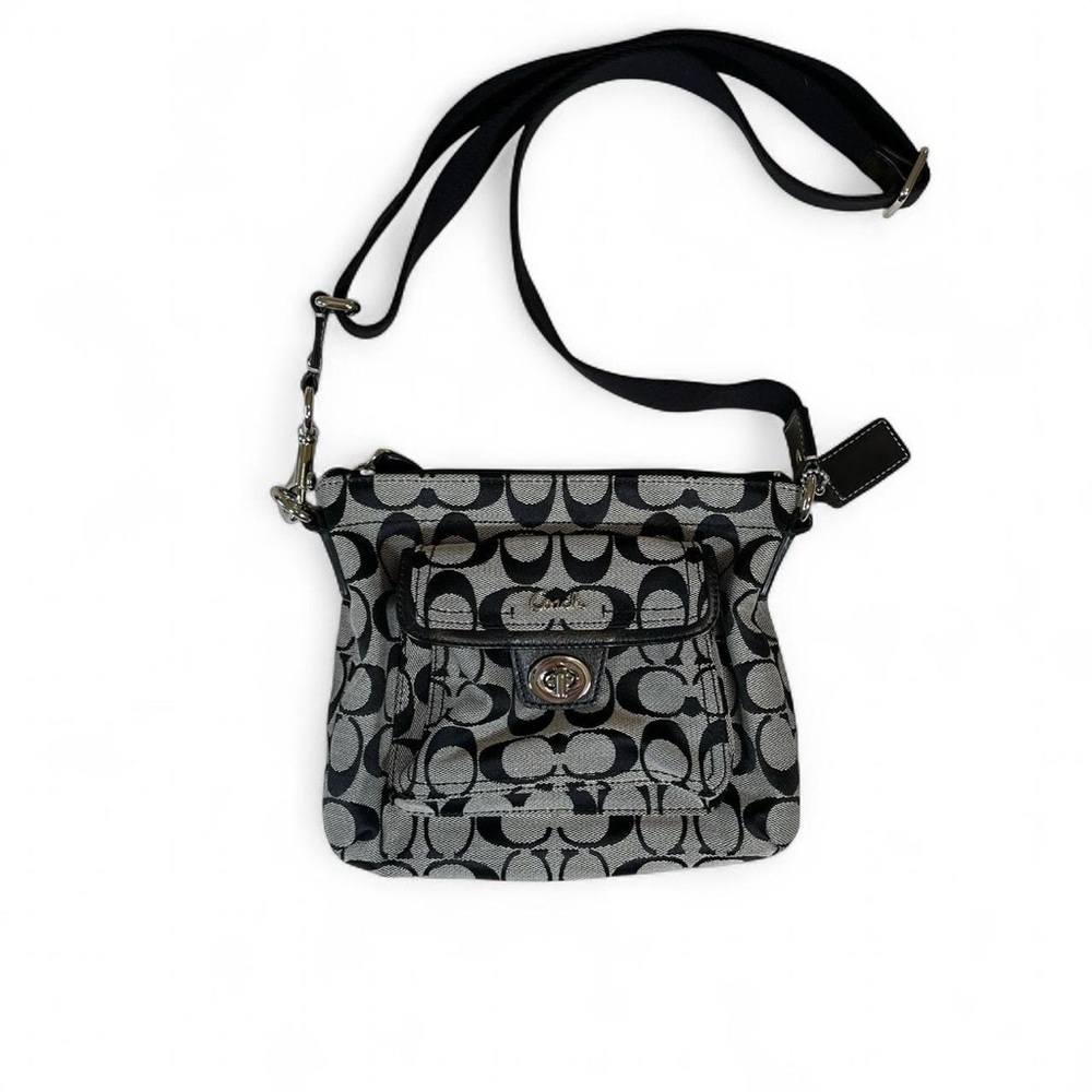 Coach Monogram Black and Gray Crossbody Bag